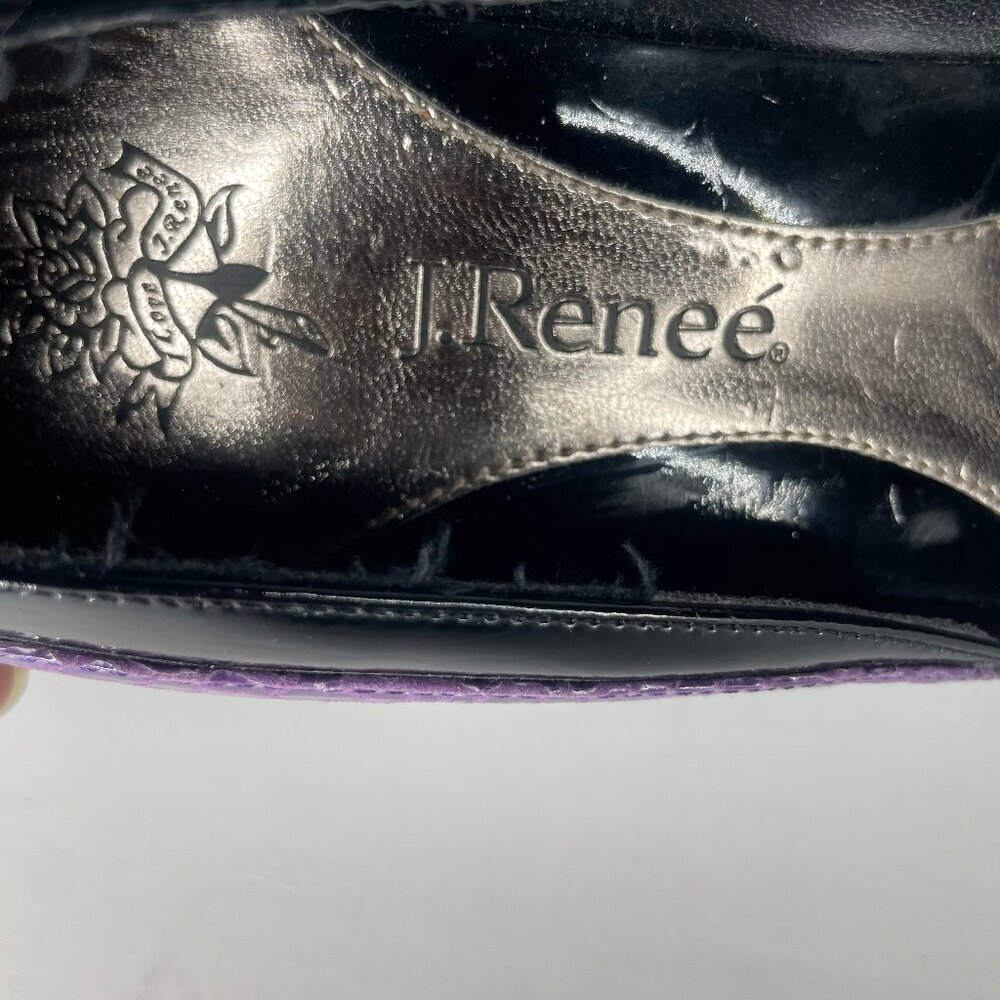 J.Reneé Kipp Multi-Color Faux Croc Patent Leather Pointed Toe Pumps Heels 9.5 - Picture 10 of 12